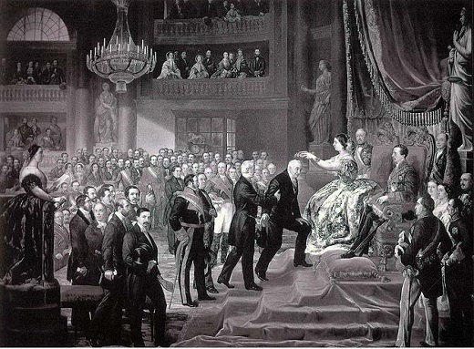 “La Coronación de Quintana”, pintura de López Piquer. Foto Clifford, 1859 (BNE).